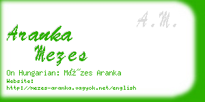 aranka mezes business card